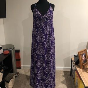 INC Purple Silk Maxi Dress, Size 14